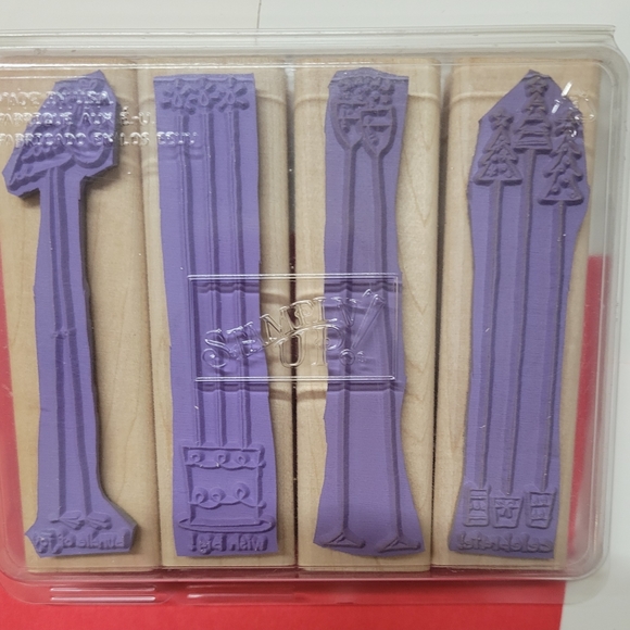 Stampin Up Along The Same Line Wooden Block Rubber Stamp Set - Picture 3 of 5